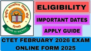 CTET February 2026 Exam Online Form 2025
