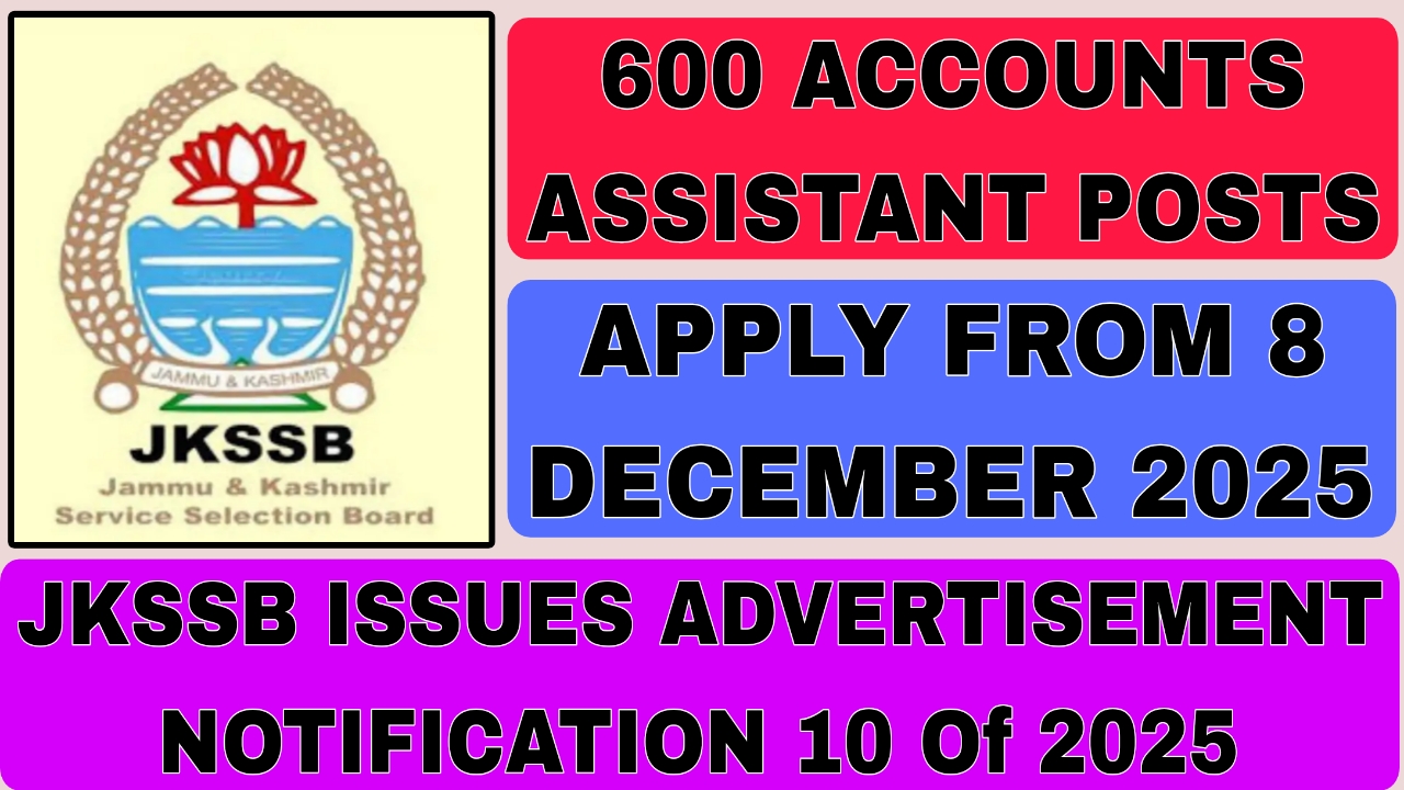 JKSSB Issues Advertisement Notification 10 of 2025